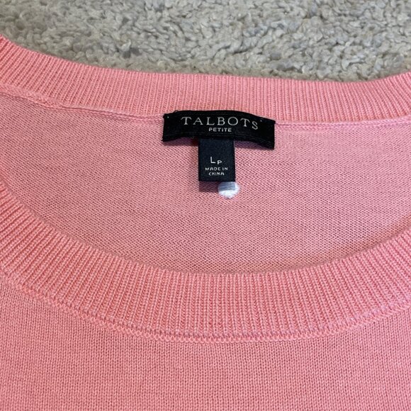 Talbots Frenchie Bulldog Sweater Size Petite L Pink Embroidered Sunglasses Cute - Picture 5 of 8